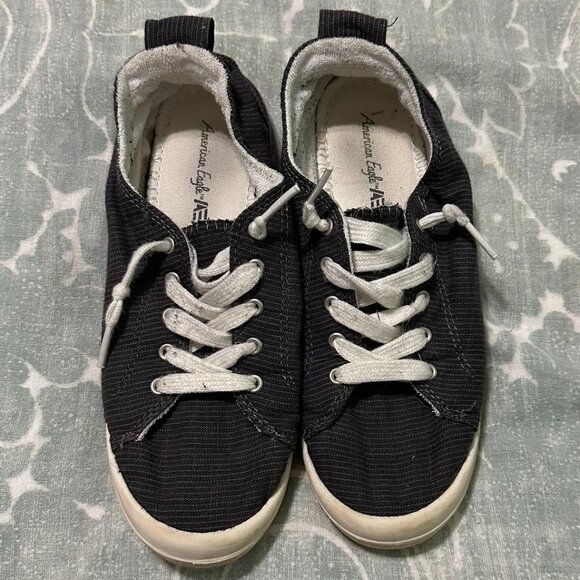 American Eagle Canvas Slip-On Sneaker Denim Blue Size 6 - Picture 1 of 6